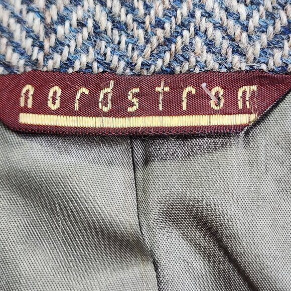 Mens Harris Tweed Wool Blazer Nordstrom Handwoven Scottish Herringbone Gray Size - Picture 7 of 12